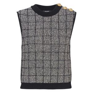 BALMAIN Signature Logo Print Cotton T-Shirt Women BLACK T-Shirts & Tops